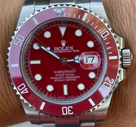 red rolex watches|rolex red submariner for sale.